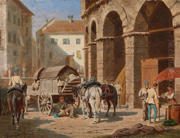 Rastende Soldaten Im Stadtinneren Von Verona(?) - view 1