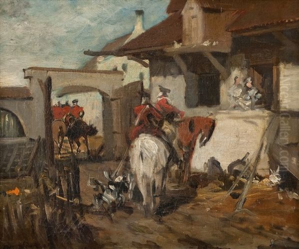 Gehoft Mit Berittenen Soldaten (study) - view 1