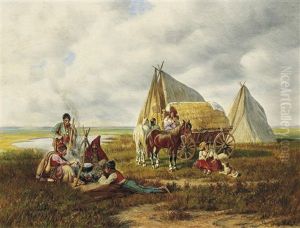 Zigeunerlager In Der Puszta by Franz Quaglio
