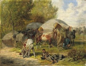 Im Reiterlager by Franz Quaglio