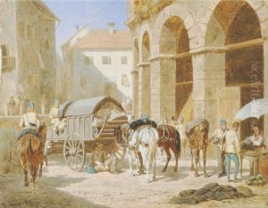 Der Fouragewagen by Franz Quaglio