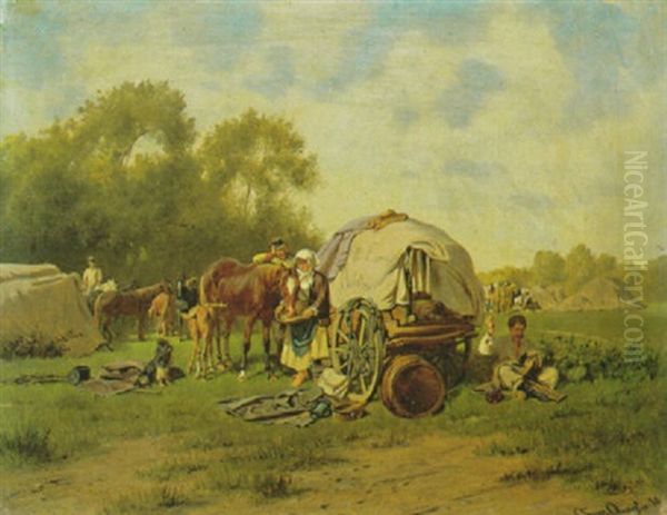 Marketenderwagen Vor Dem Soldatenlager - view 1
