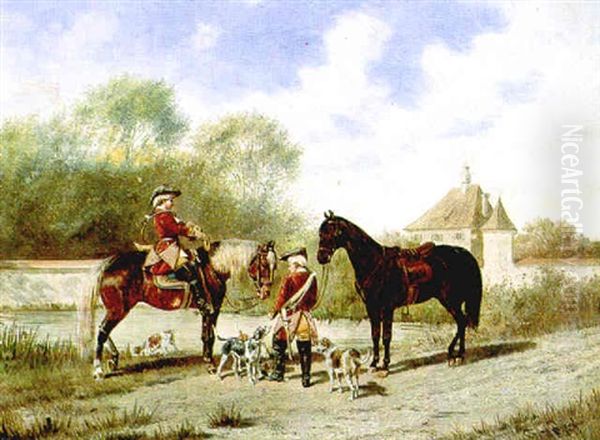Huntsmen With Their Hounds - view 1