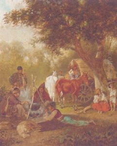 The Gypsy Camp by Franz Quaglio
