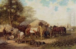 Kavalleristen Im Feldlager by Franz Quaglio