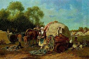 Besuch Der Marketenderin Im Feldlager by Franz Quaglio