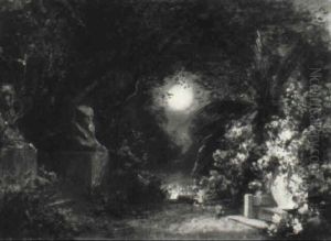 Nachtlicher Garten Am Nil (b_hnendekoration) by Franz Quaglio