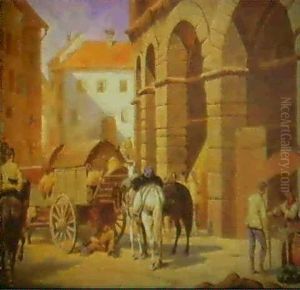 Market Scene by Franz Quaglio