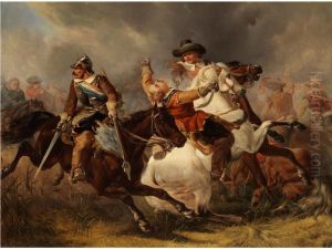 Dramatische Reiterschlacht by Karel Frederik Bombled