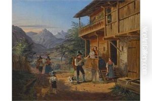 Bauernhof Bei Bayrischzell by Lorenzo Quaglio