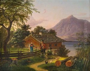 Besuch Auf Der Alm by Lorenzo Quaglio