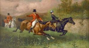 Scene De Chasse A Courre by Karel Frederik Bombled