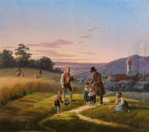 Die Begegnung Auf Dem Feldweg by Lorenzo Quaglio