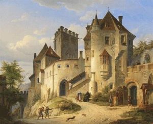 Burg Mit Staffagefiguren