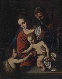 Sainte Famille Avec Saint Jean-baptiste by Philippe Quantin