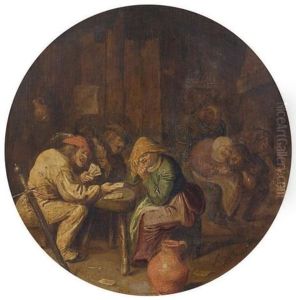 Joueurs De Cartes Dans Une Auberge by Pieter Jansz Quast
