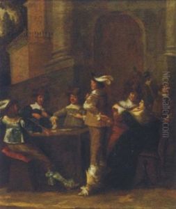 Elegant Company Playing Cards And Making Merry On A Garden Terrace Elegant Company Playing Cards And Making Merry On A Garden Terrace
