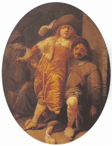 Scene D'interieur D'auberge Avec Un Soldat Ivre - view 1