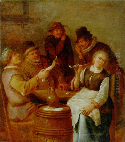 The Five Senses: Peasants Drinking, Smoking And Singing In An Interior - view 1