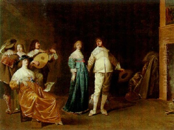 Elegant Company Making Music In An Interior - view 1