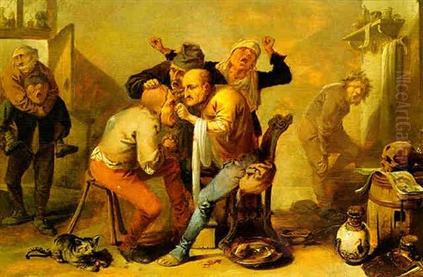 A Quack Doctor And Patient In An Interior - view 1