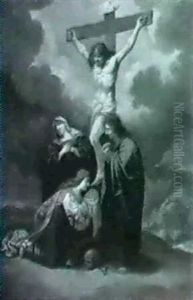 The Madonna, Saint John And Mary Madgalen At The Foot Of    The Cross.