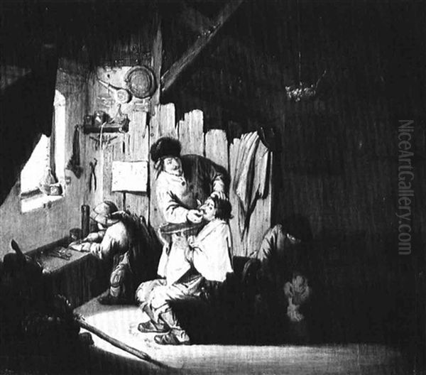 The Interiors Of A Barber's Shop - view 1