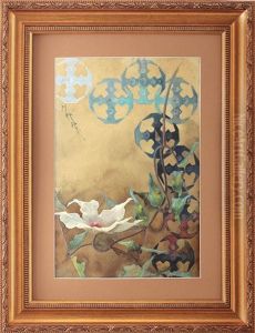 Compozitie Cu Simboluri Celtice Si Floare De Clematis by  Queen Marie of Romania