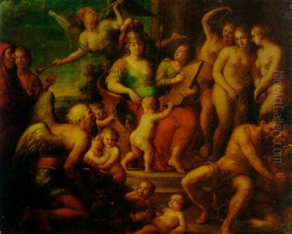 The Triumph Of Minerva With The Three Graces, Father Time With Cornucopia And Hercules Overcoming Envy - view 1