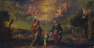 La Virgen Nina Con San Joaquin Y Santa Ana by Erasmus Quellinus II