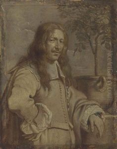 Portrait Of Jan Philips Van Thielen (1618-1667), Half-length, In A Landscape, His Left Arm Resting On A Pedestal by Erasmus Quellinus II