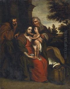 Die Heilige Familie Mit Josef Und Anna