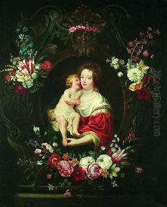 Blumengirlande Mit Madonna Und Kind (collab. W/jan Van Thielen)