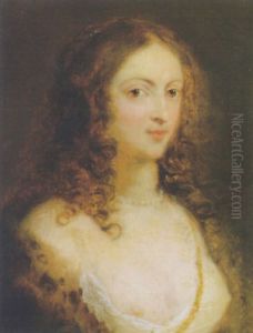 Portrait Of A Woman Wearing A Fur And A Pearl Necklace