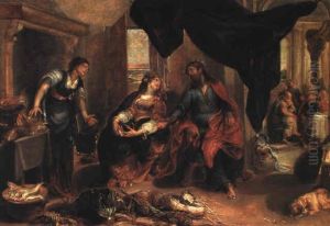 Le Christ Chez Marthe Et Marie by Erasmus Quellinus II