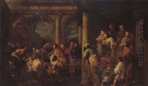 Salomon Sacrificing Offerings Before The Ark Of The Covenant - view 1