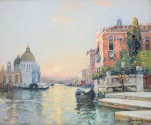 Vue De La Douane De Mer A Venise by Maurice Bompard