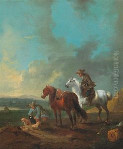 A Landscape With Two Horsemen And Their Dogs A Landscape With Two Horsemen And Their Dogs