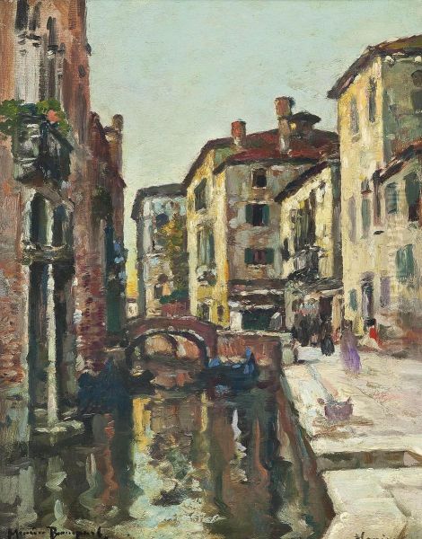 Figures At A Venetian Backwater - view 1