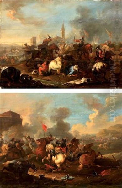Combats De Cavaliers (pair) - view 1