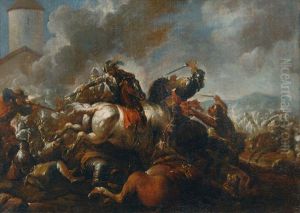 Cavalry Skirmish by August Querfurt