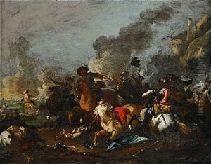 Ryttarbatalj by August Querfurt