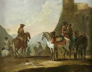 Kavalleristen Bei Der Rast by August Querfurt