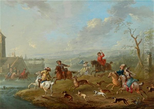 Elegante Gesellschaft Auf Der Hirschjagd - view 1