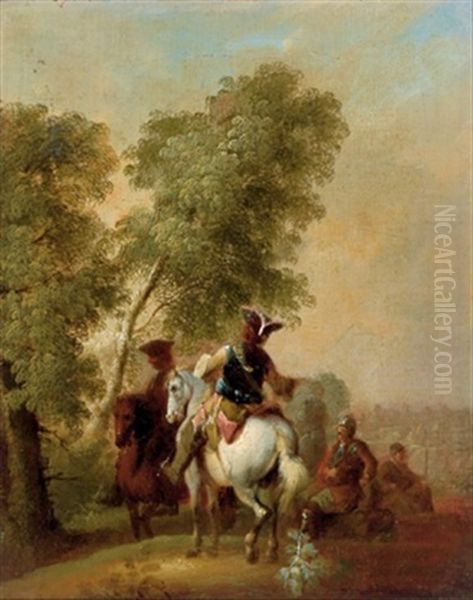 Reiter In Einer Bewaldeten Landschaft (+ Rastende Reiter In Einer Landschaft; Pair) - view 1