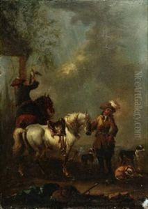 Falkenjagd (2 Works) by August Querfurt