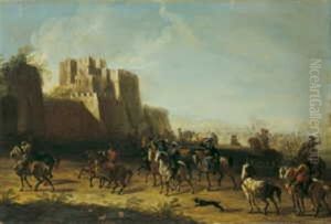 Feldlager (+ Kavallerie Vor Einer Festung; 2 Works) by August Querfurt