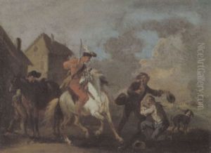 Ein Husar Und Zwei Bauern by August Querfurt