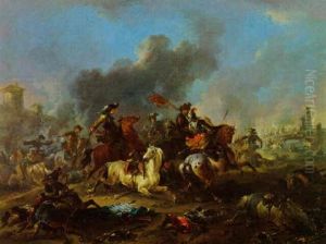 Reitergefecht Im Spanischen Erbfolgekrieg by August Querfurt
