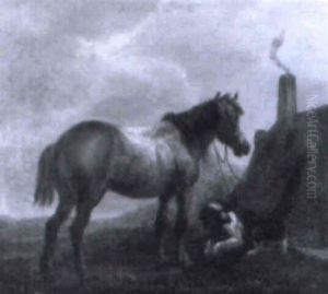Tiere In Landschaft by August Querfurt